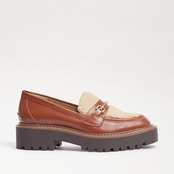 Sam Edelman - Laurs Lug Sole Loafer Dark Mocha/Natural Box Leather - Size 6.5 - Picture 1 of 4